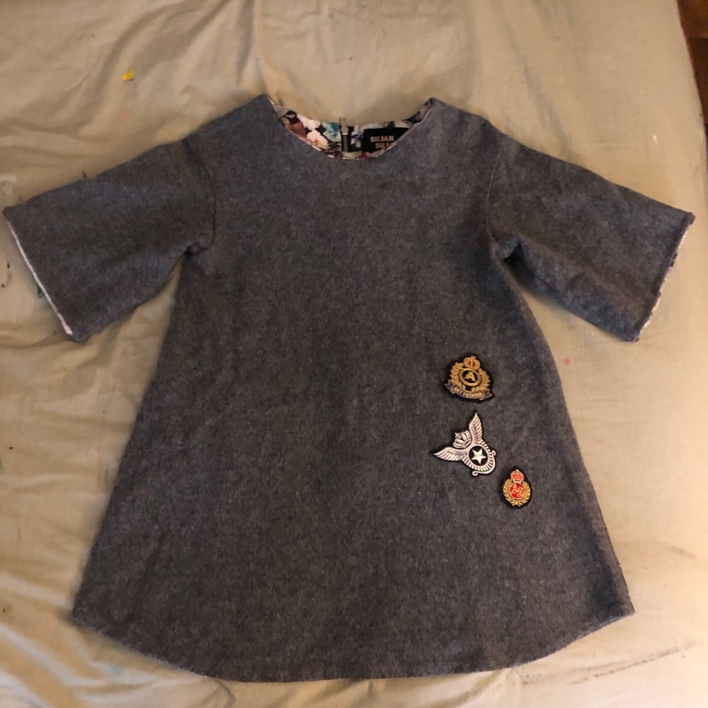 Grey "Wool" Mini Dress- SUJANSUJAN